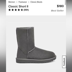 Gray Ugg classic short boots